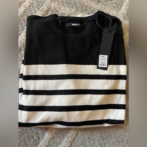 Men’s crew neck sweater- black/ combo